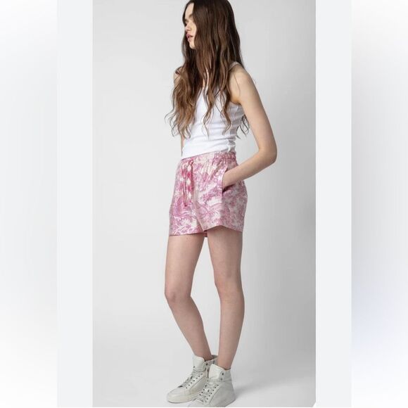 $258 Zadig & Voltaire Paxi Jac Toile Pull-On Shorts, NWT Size 42 - Picture 4 of 14